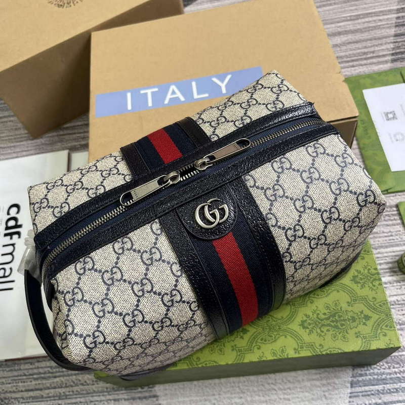 Gucci 739391 Gucci Savoy Toiletry Case Blue - Default Title - View 4
