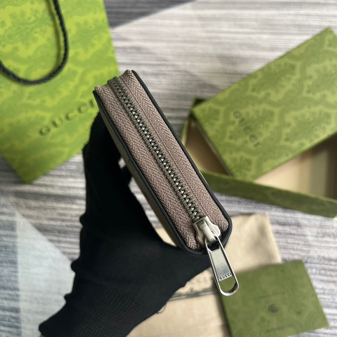 Gucci 739484 Original Gray leather Jumbo GG zip around wallet - Default Title - View 3