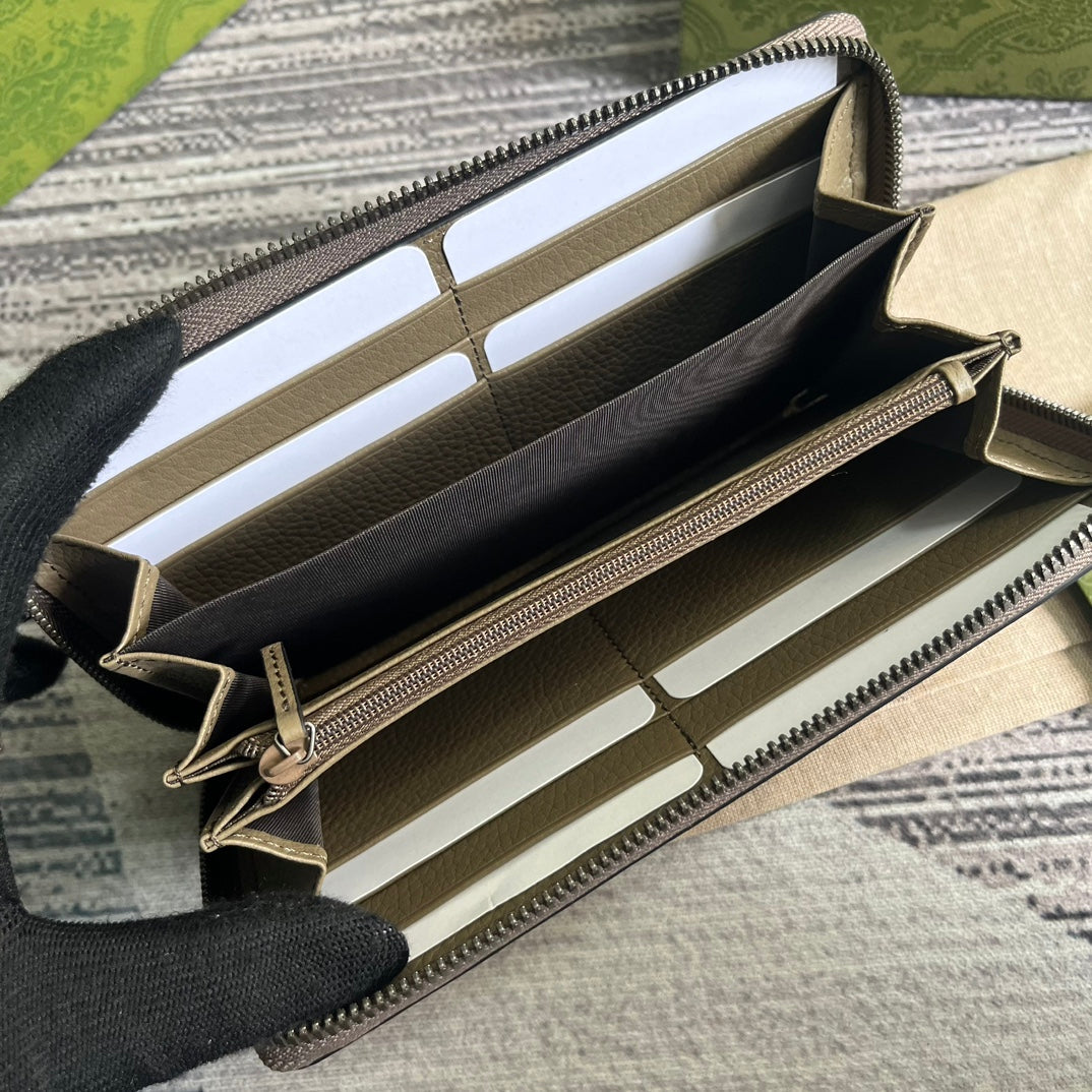 Gucci 739484 Original Gray leather Jumbo GG zip around wallet - Default Title - View 9