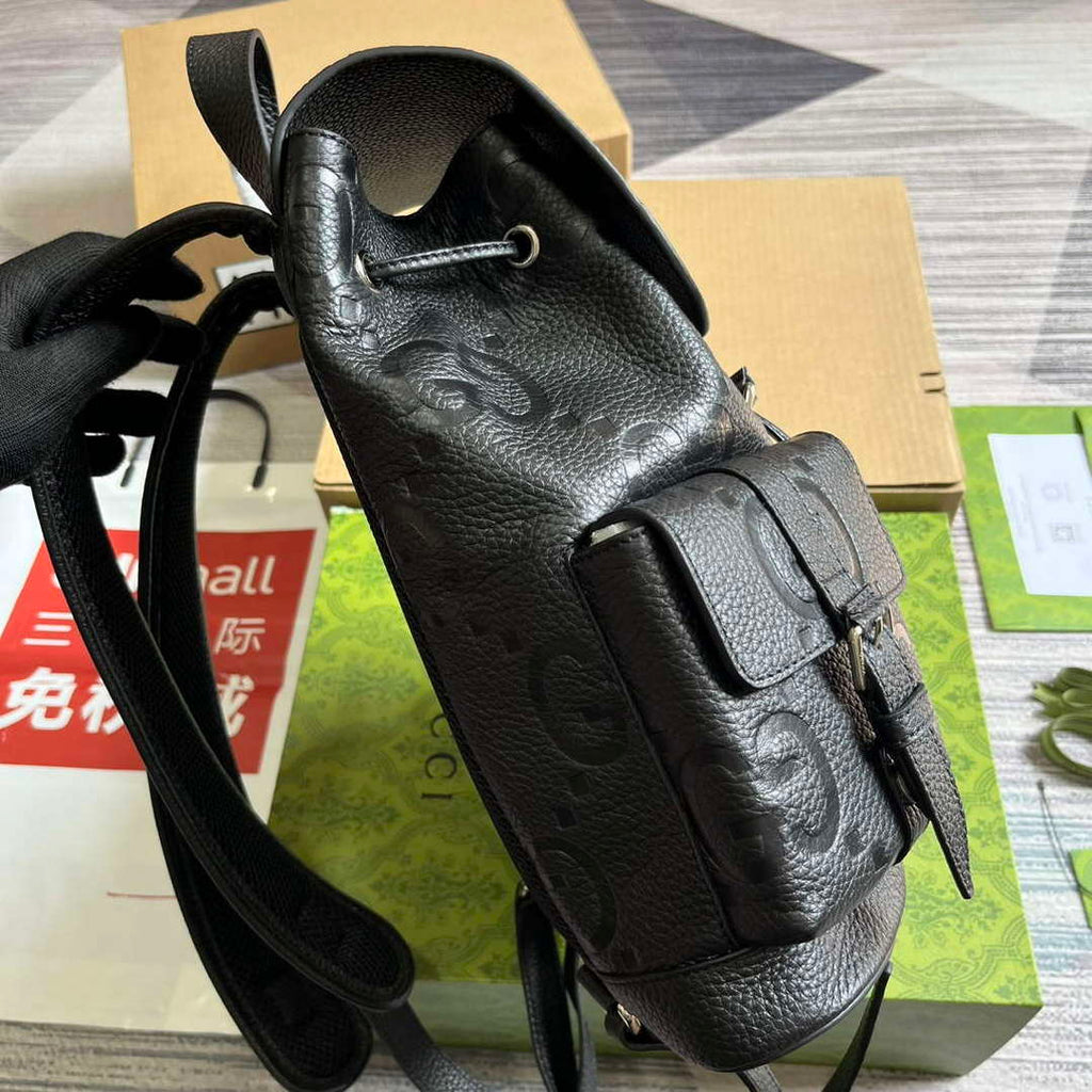 Gucci 739503 Jumbo GG Small Backpack Black