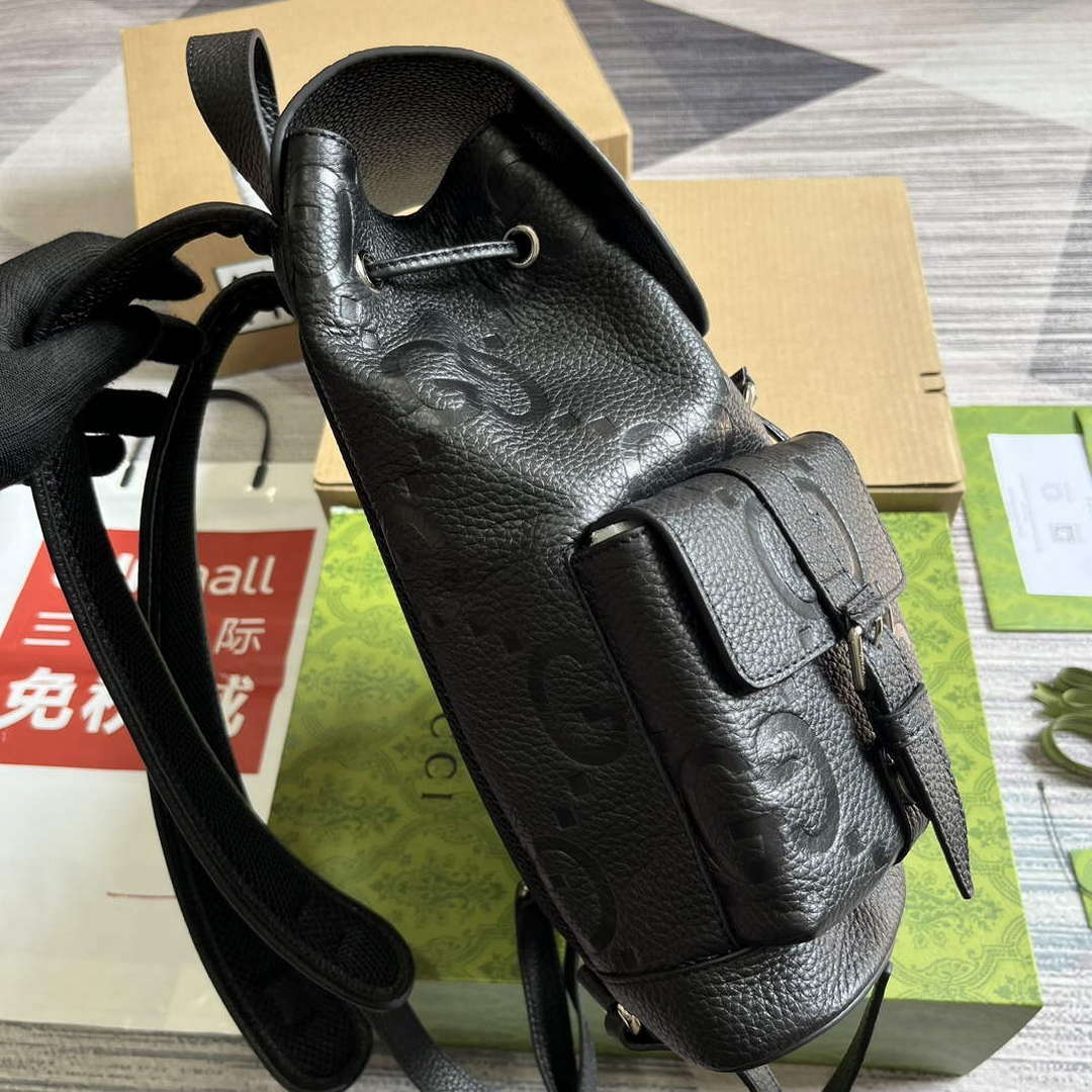 Gucci 739503 Jumbo GG Small Backpack Black