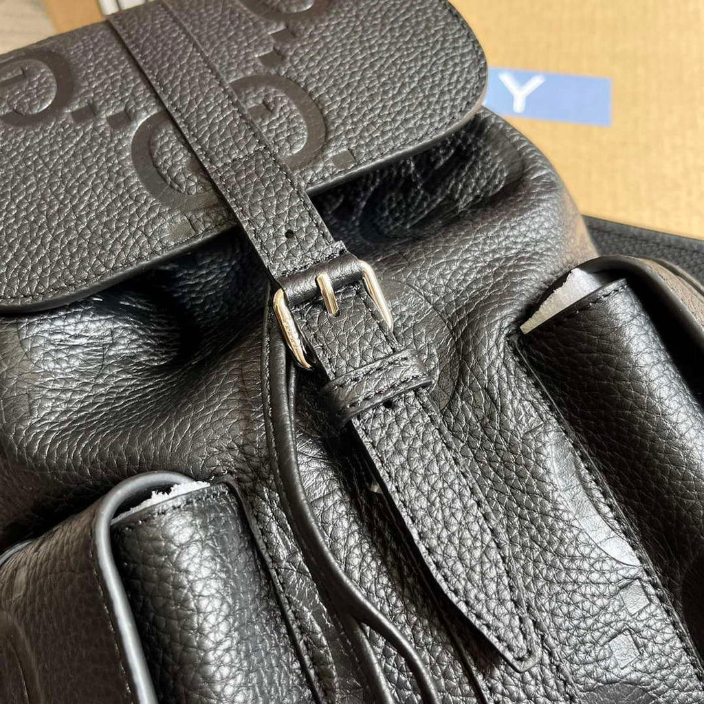 Gucci 739503 Jumbo GG Small Backpack Black