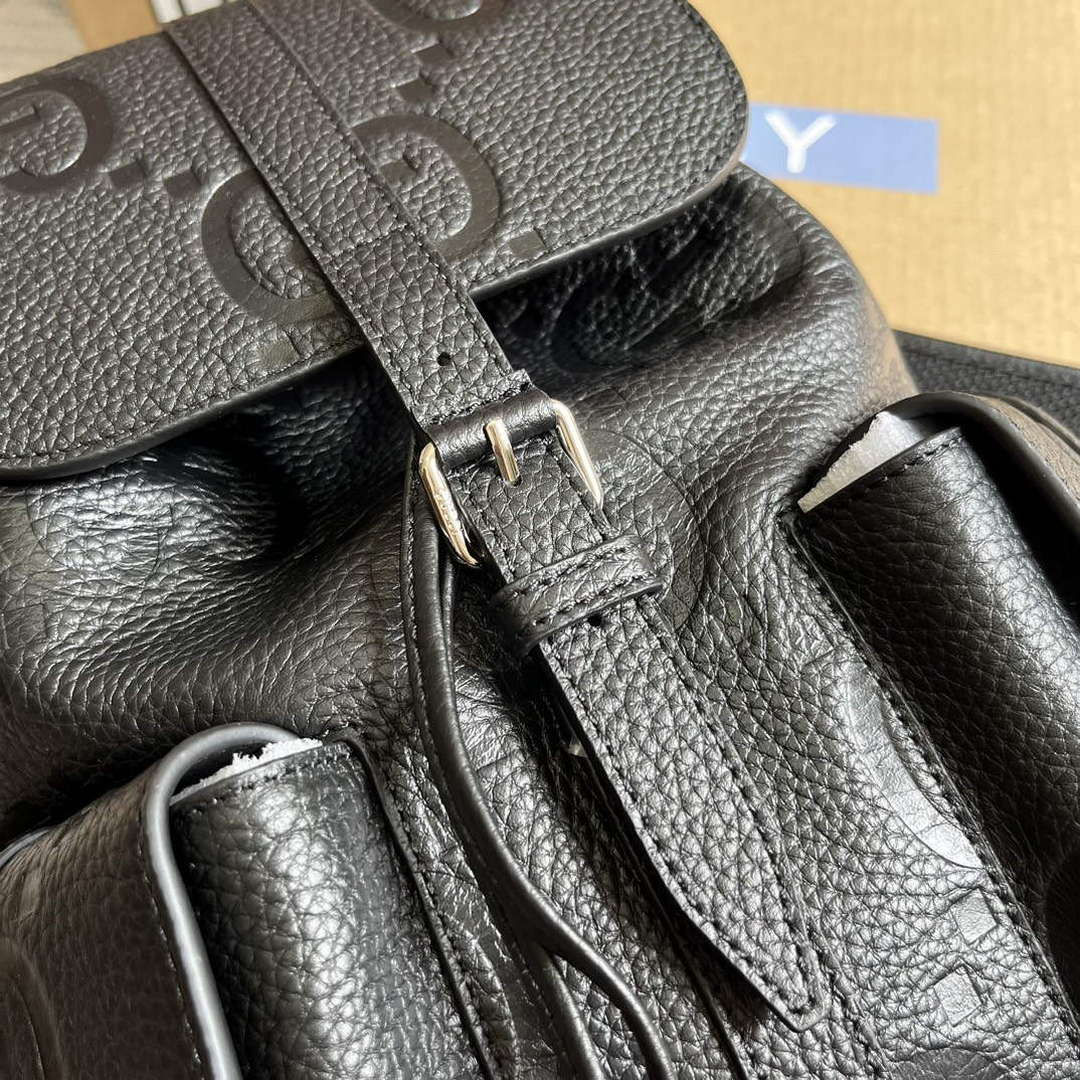 Gucci 739503 Jumbo GG Small Backpack Black