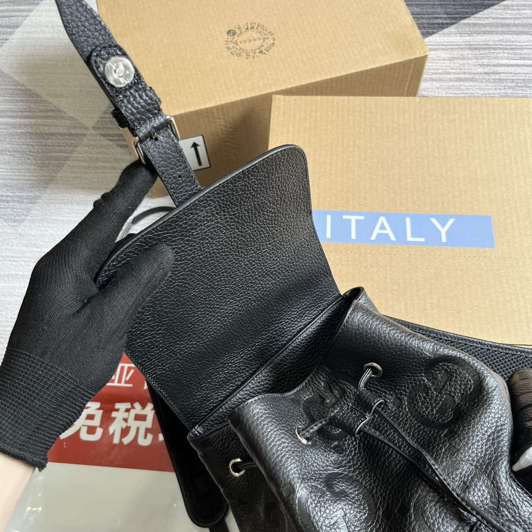 Gucci 739503 Jumbo GG Small Backpack Black