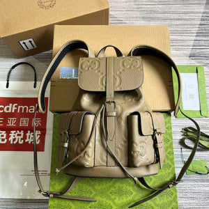 Gucci 739503 Jumbo GG Small Backpack Taupe - Default Title - View 1