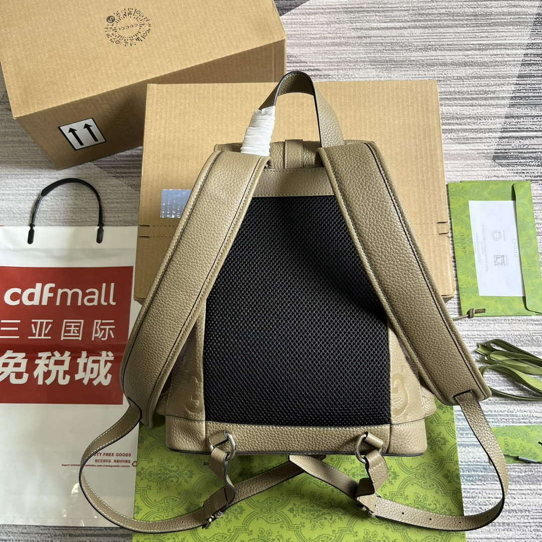 Gucci 739503 Jumbo GG Small Backpack Taupe - Default Title - View 2