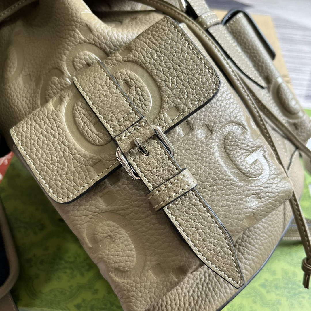 Gucci 739503 Jumbo GG Small Backpack Taupe - Default Title - View 5
