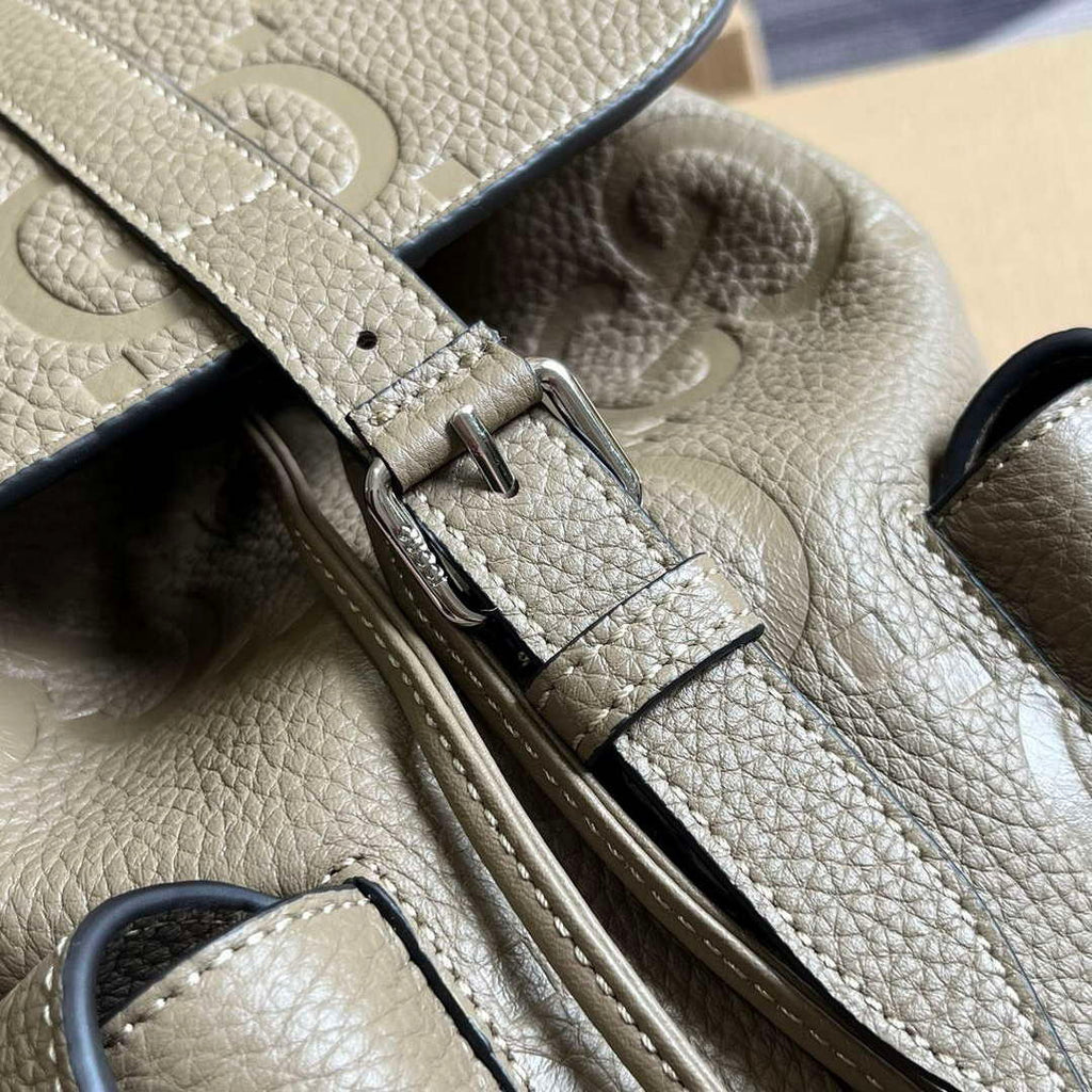 Gucci 739503 Jumbo GG Small Backpack Taupe