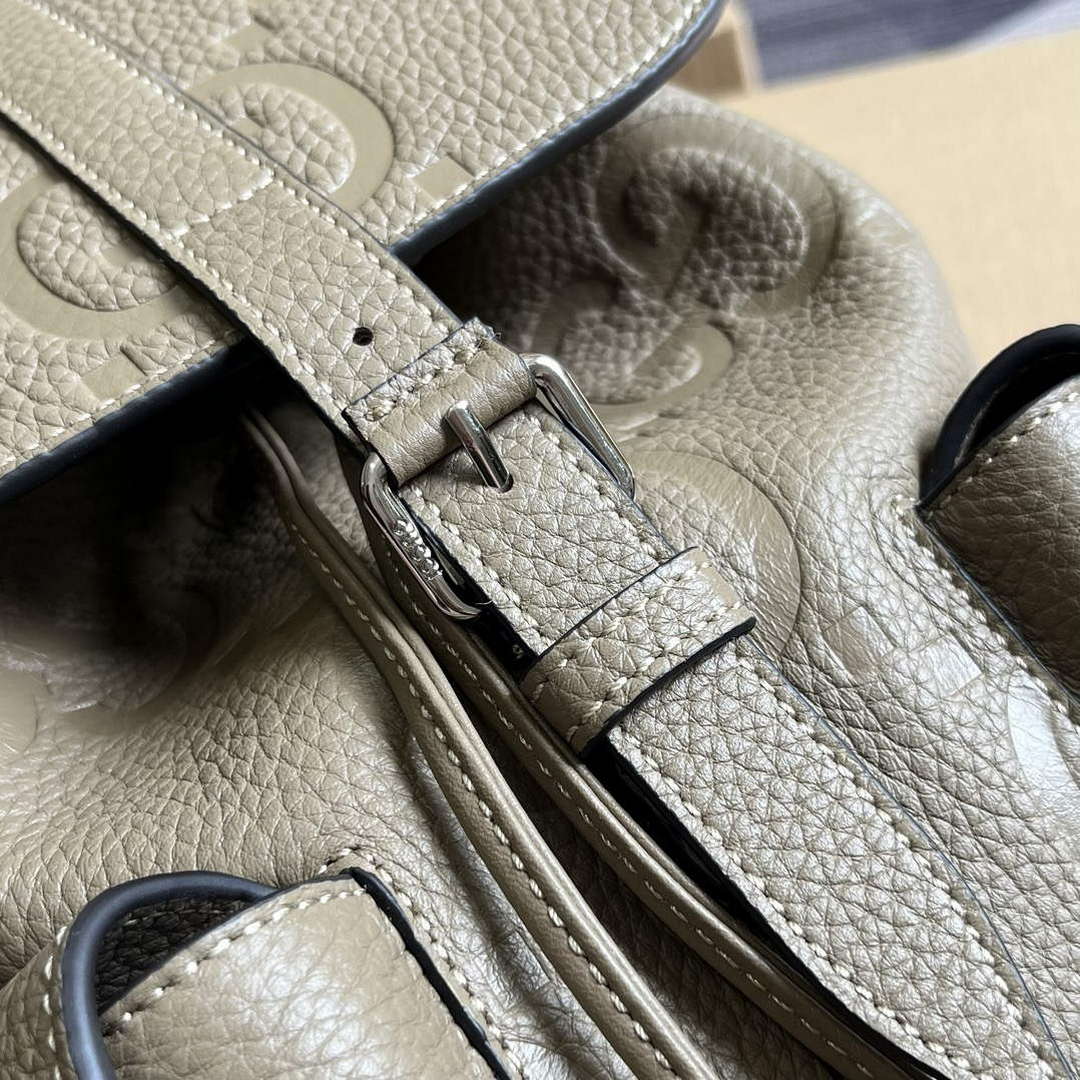 Gucci 739503 Jumbo GG Small Backpack Taupe
