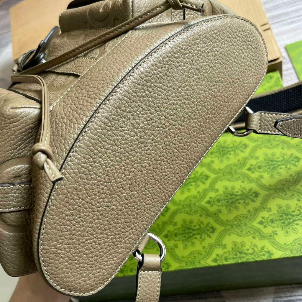 Gucci 739503 Jumbo GG Small Backpack Taupe