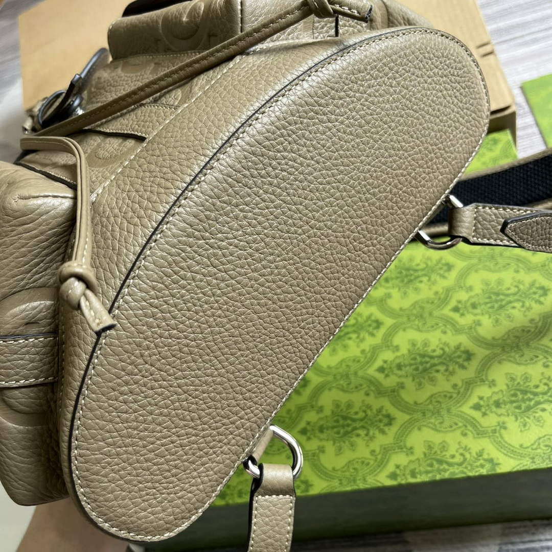 Gucci 739503 Jumbo GG Small Backpack Taupe