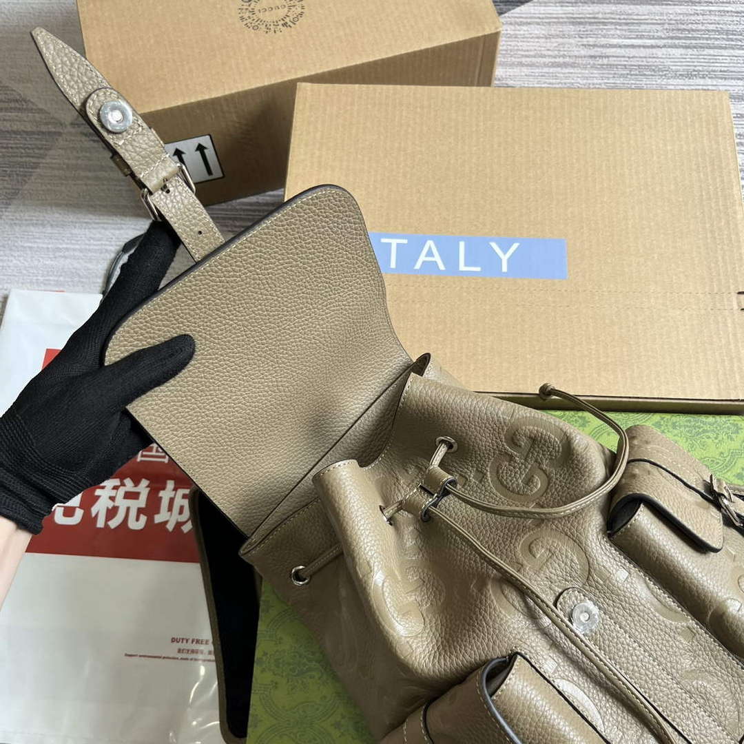 Gucci 739503 Jumbo GG Small Backpack Taupe - Default Title - View 8