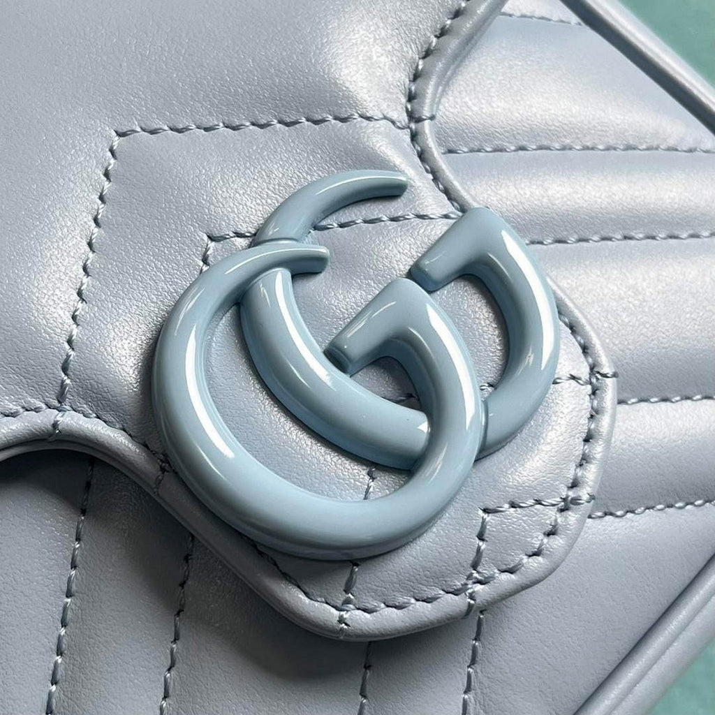 Gucci 739599 GG Marmont Belt Bag Light blue