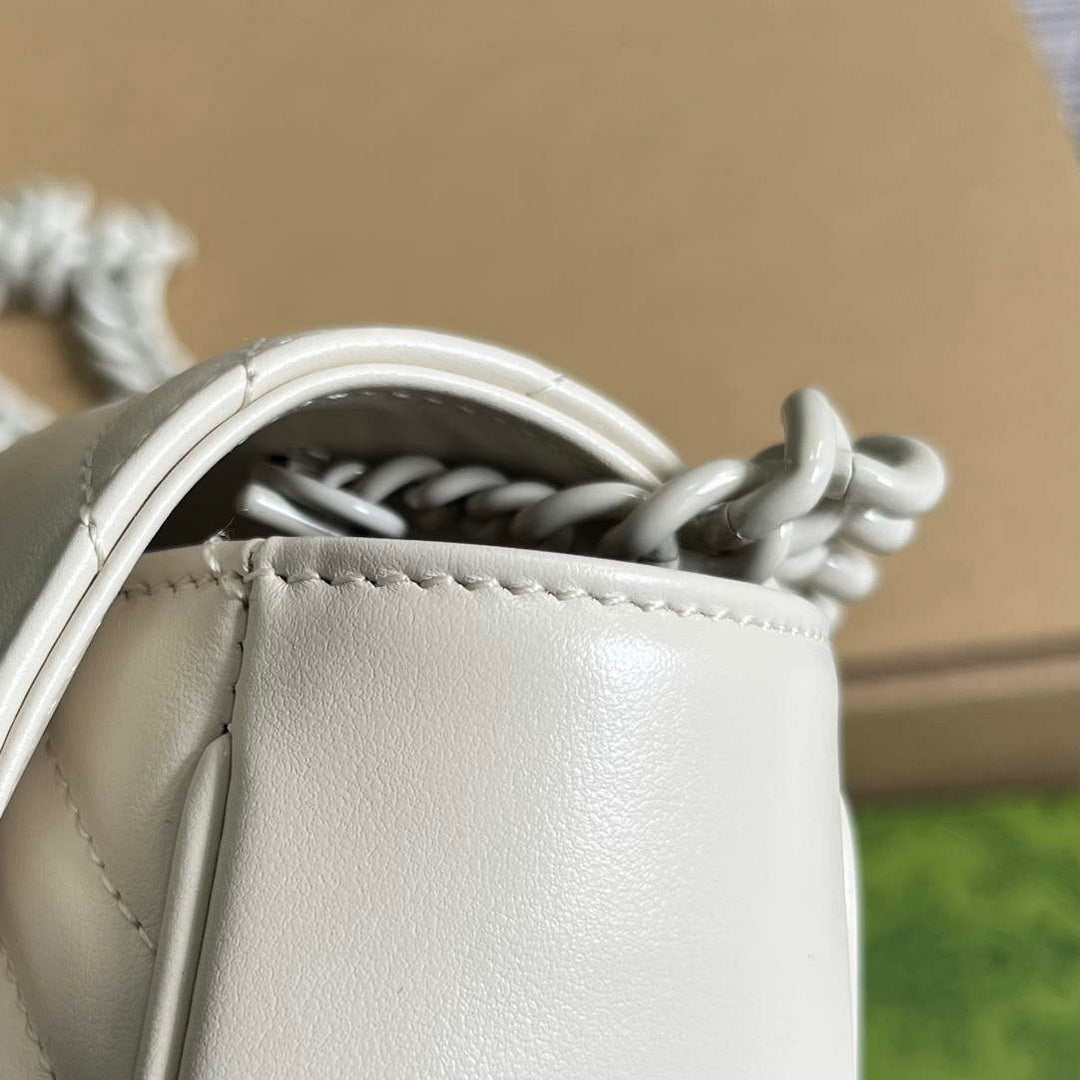 Gucci 739599 GG Marmont Belt Bag White