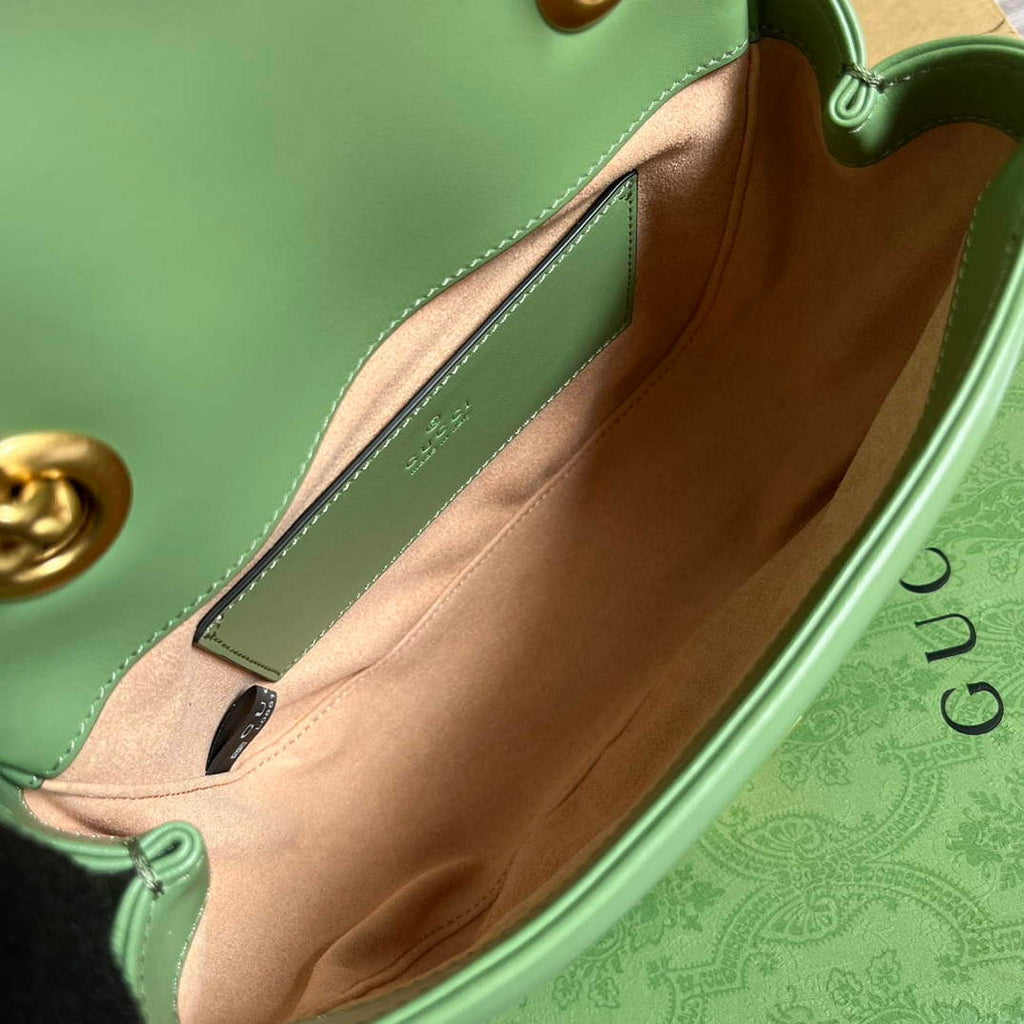 Gucci 739682 GG Marmont Matelass¨¦ mini tote bag Light green