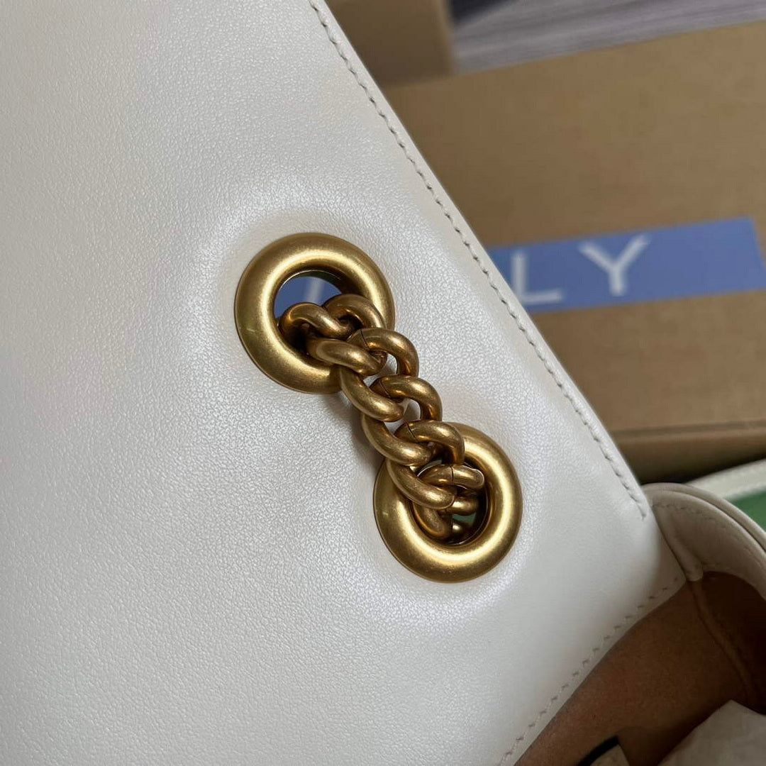 Gucci 739682 GG Marmont Matelass¨¦ mini tote bag White