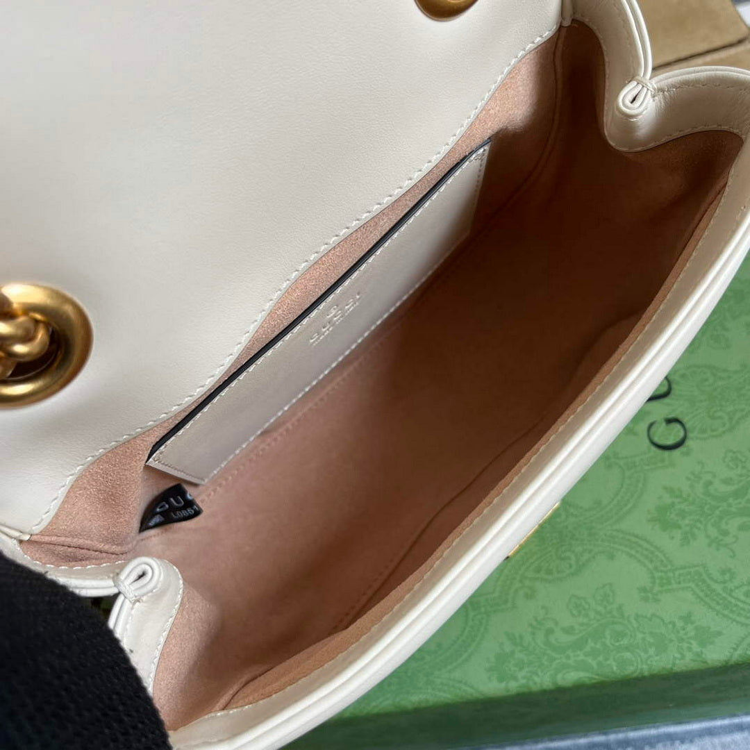 Gucci 739682 GG Marmont Matelass¨¦ mini tote bag White