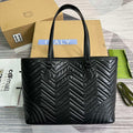 Gucci 739684 GG Marmont Large Tote Bag Black - Default Title - View 1