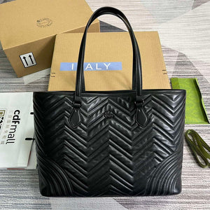 Gucci 739684 GG Marmont Large Tote Bag Black - Default Title - View 1
