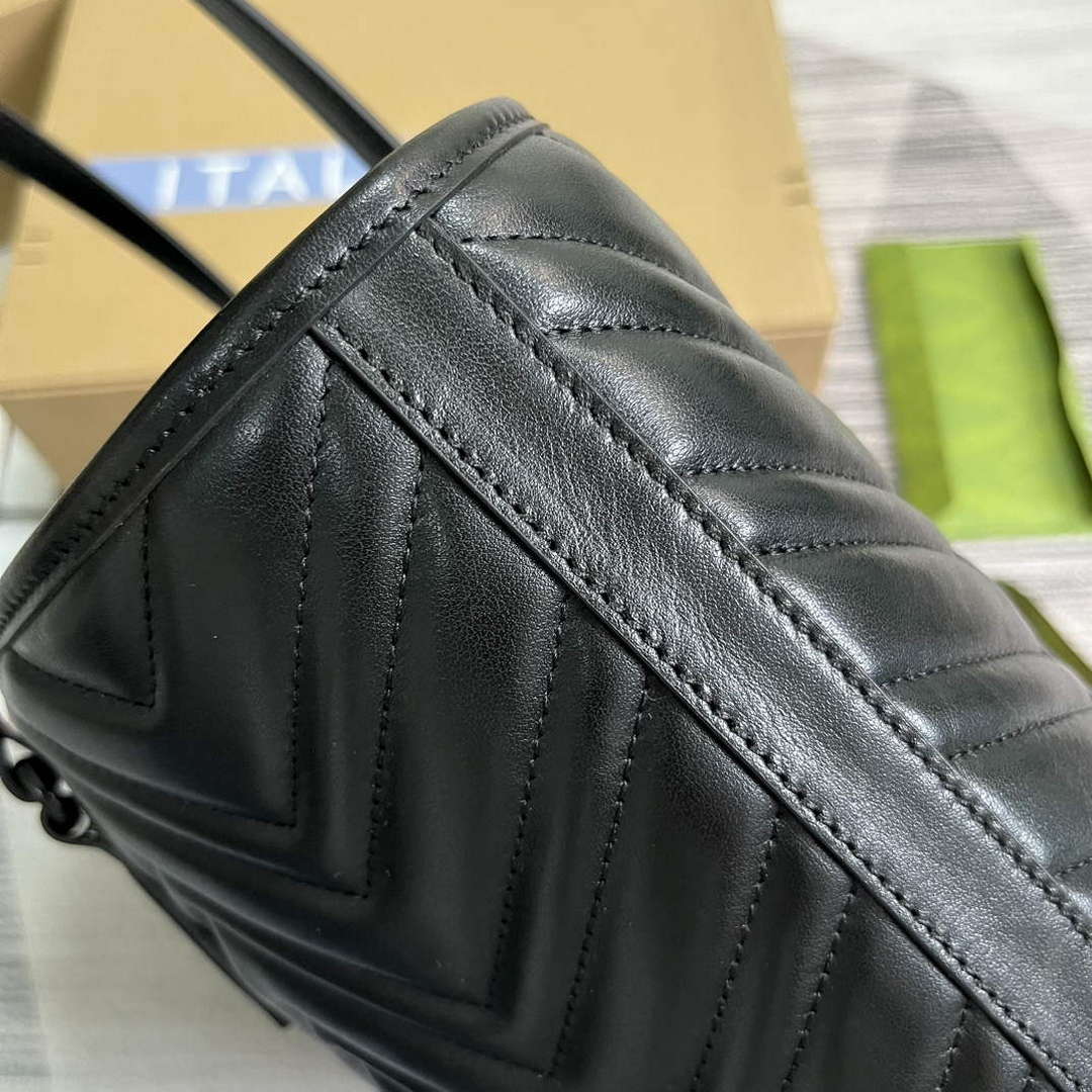 Gucci 739684 GG Marmont Large Tote Bag Black