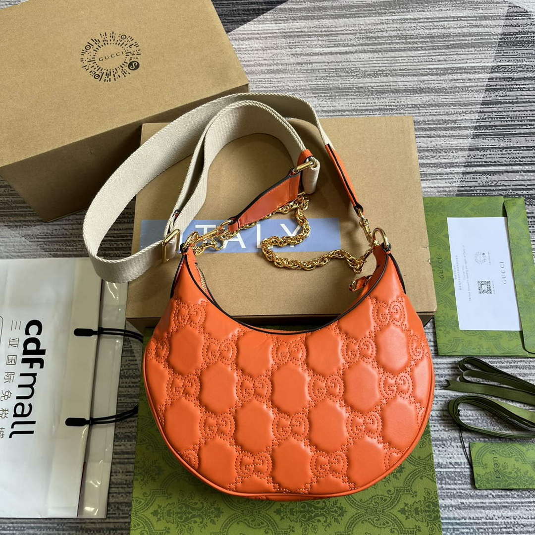 Gucci 739709 GG Matelass¨¦ Small Shoulder Bag Orange
