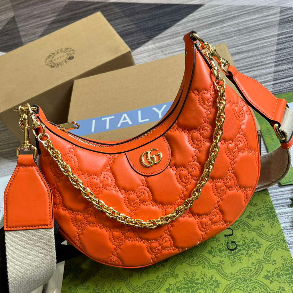 Gucci 739709 GG Matelass¨¦ Small Shoulder Bag Orange