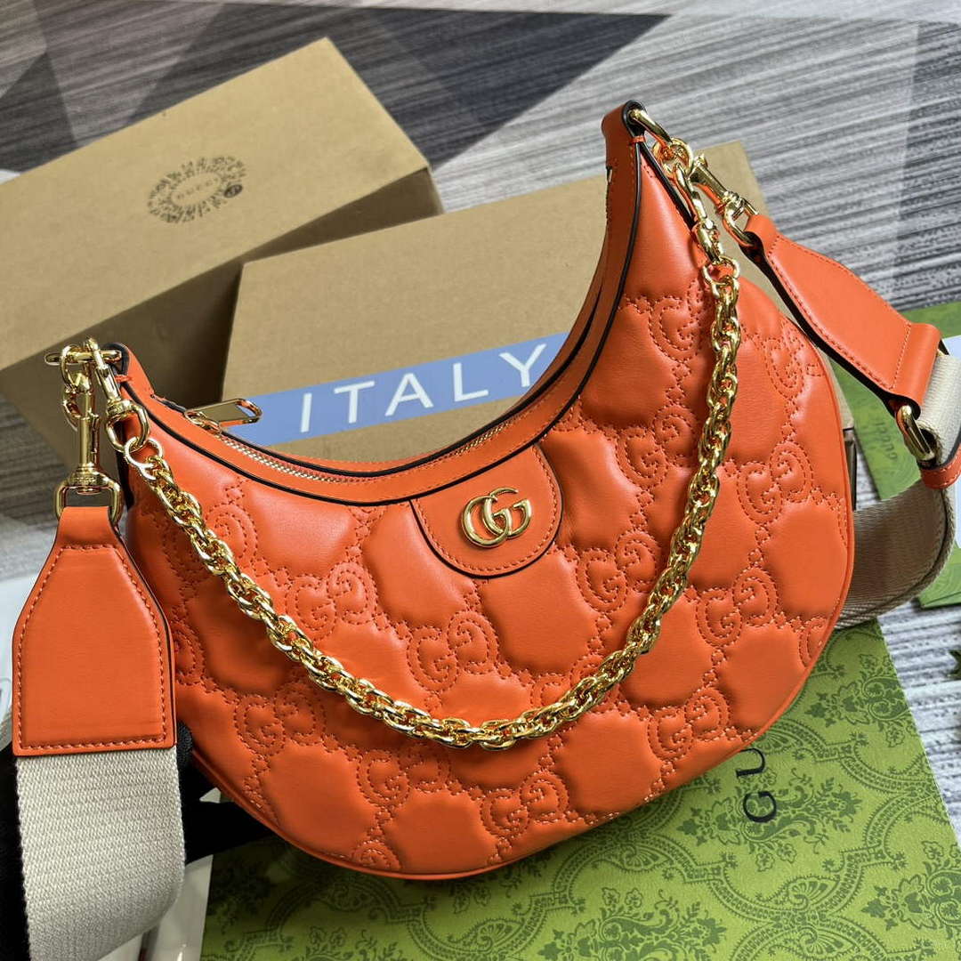 Gucci 739709 GG Matelass¨¦ Small Shoulder Bag Orange