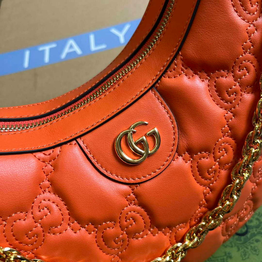 Gucci 739709 GG Matelass¨¦ Small Shoulder Bag Orange