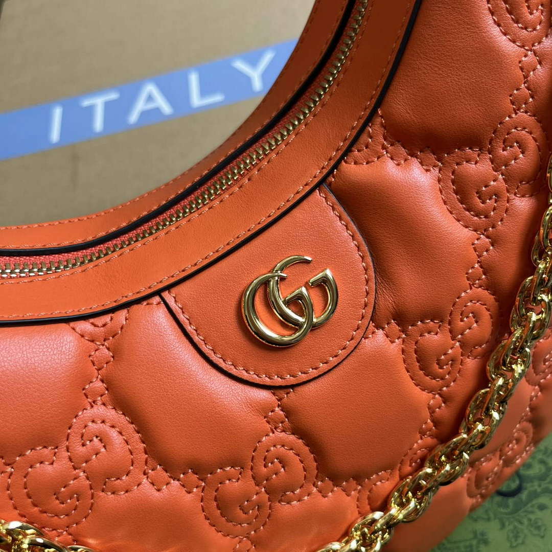 Gucci 739709 GG Matelass¨¦ Small Shoulder Bag Orange