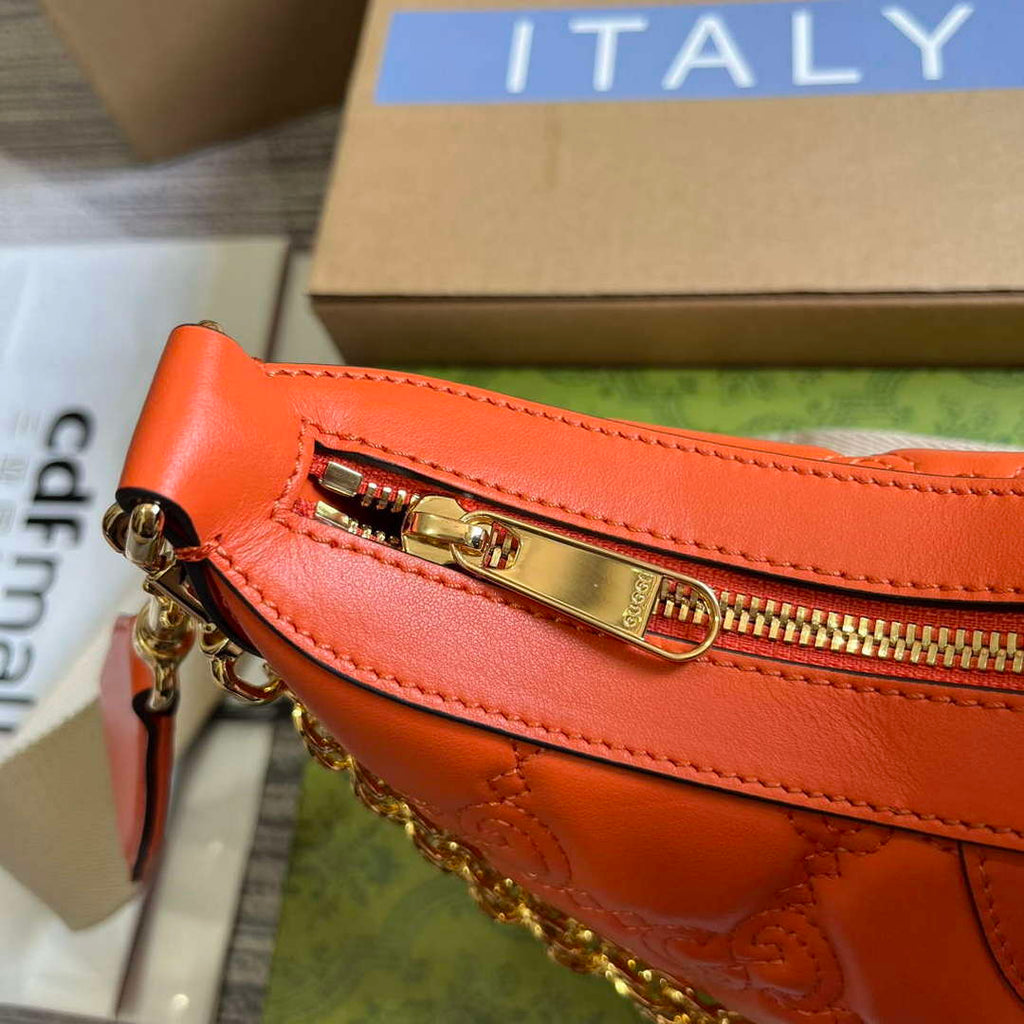 Gucci 739709 GG Matelass¨¦ Small Shoulder Bag Orange