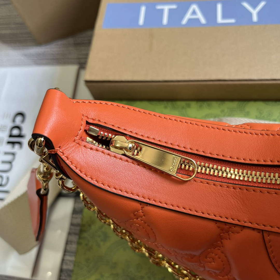 Gucci 739709 GG Matelass¨¦ Small Shoulder Bag Orange