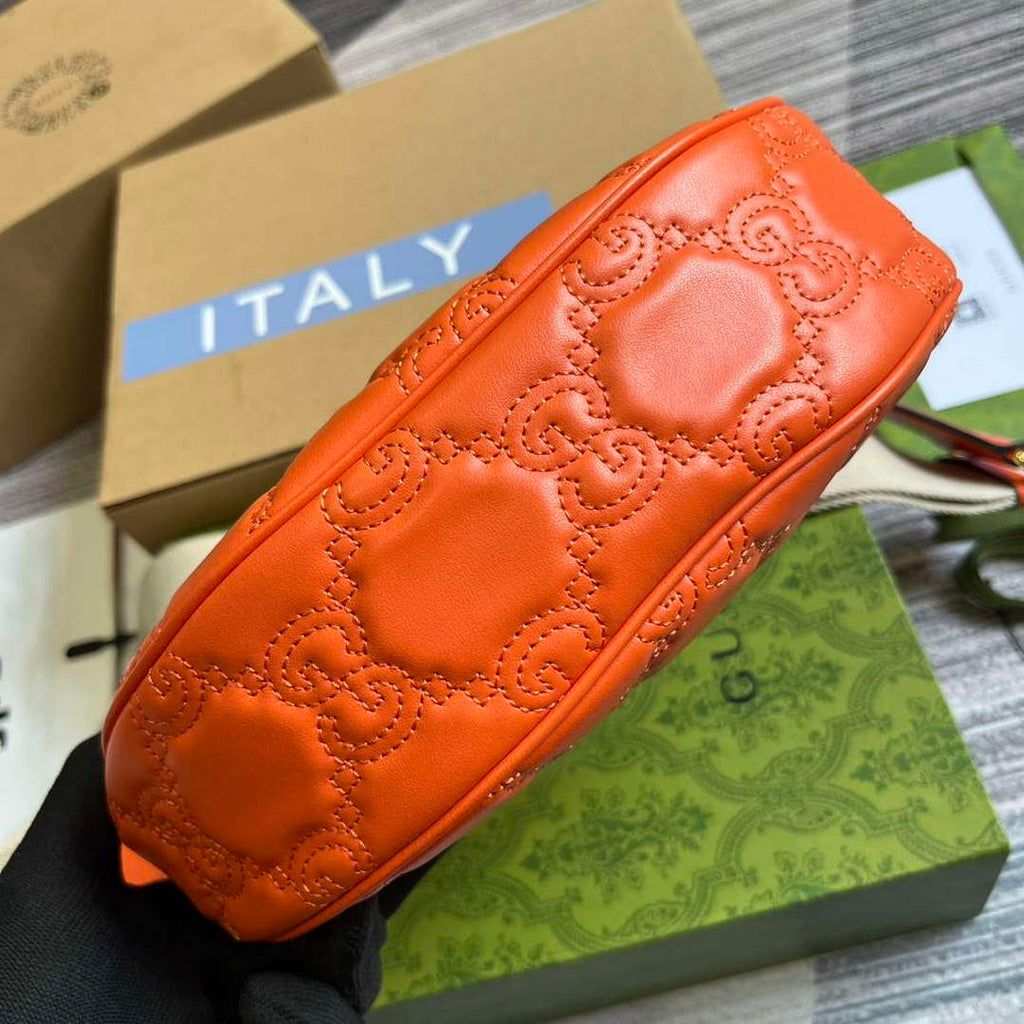 Gucci 739709 GG Matelass¨¦ Small Shoulder Bag Orange