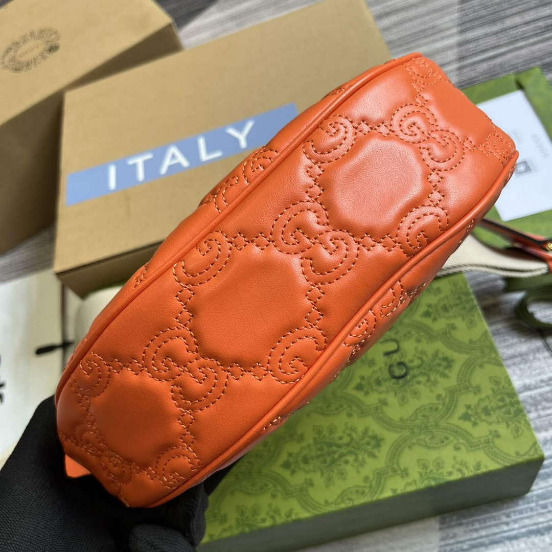 Gucci 739709 GG Matelass¨¦ Small Shoulder Bag Orange