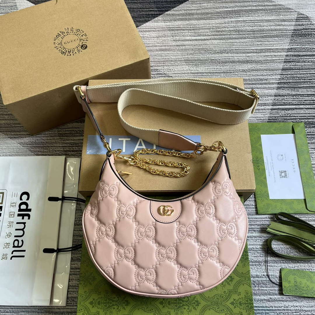 Gucci 739709 GG Matelass¨¦ Small Shoulder Bag Pink