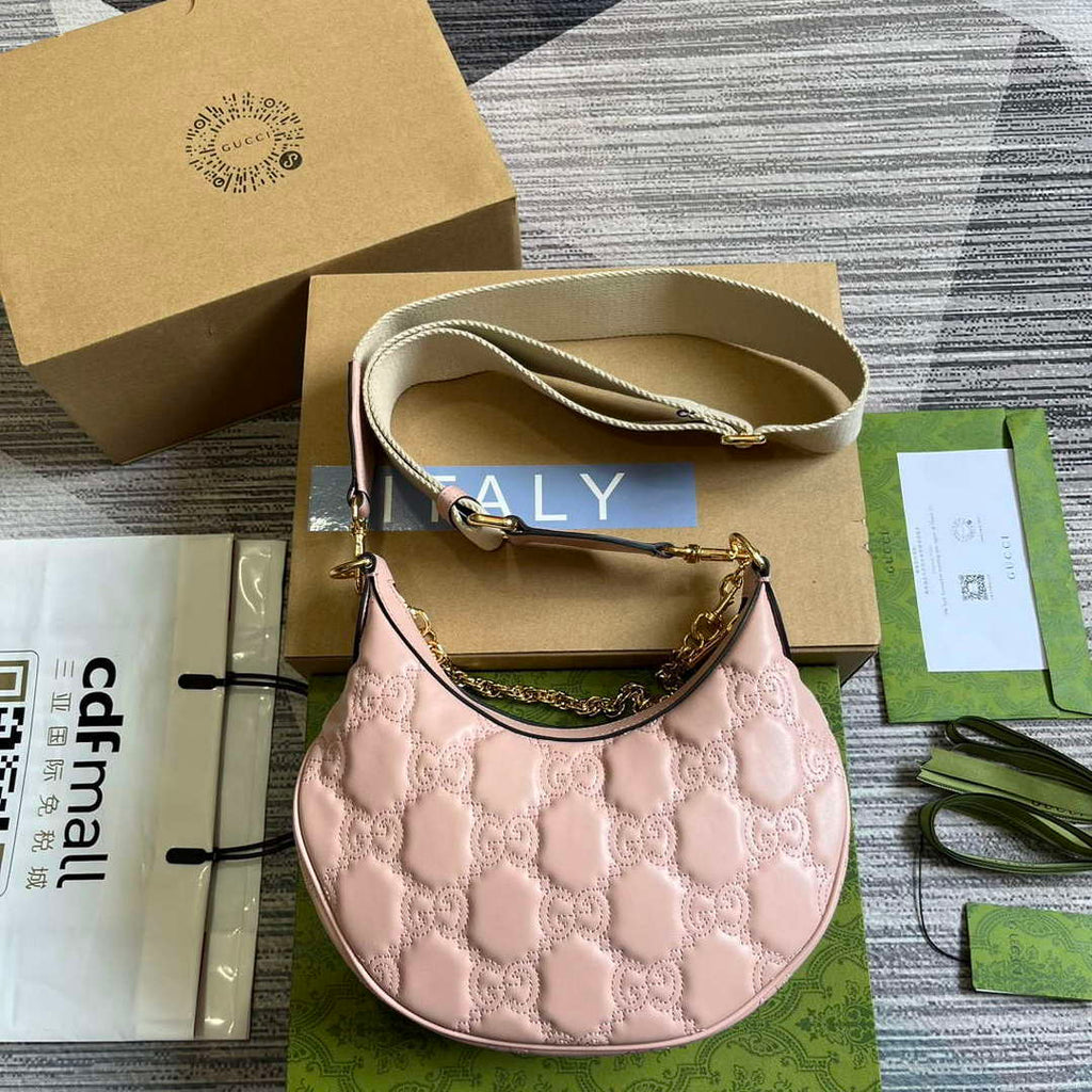 Gucci 739709 GG Matelass¨¦ Small Shoulder Bag Pink