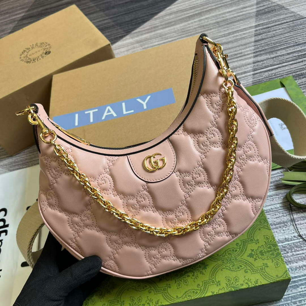 Gucci 739709 GG Matelass¨¦ Small Shoulder Bag Pink