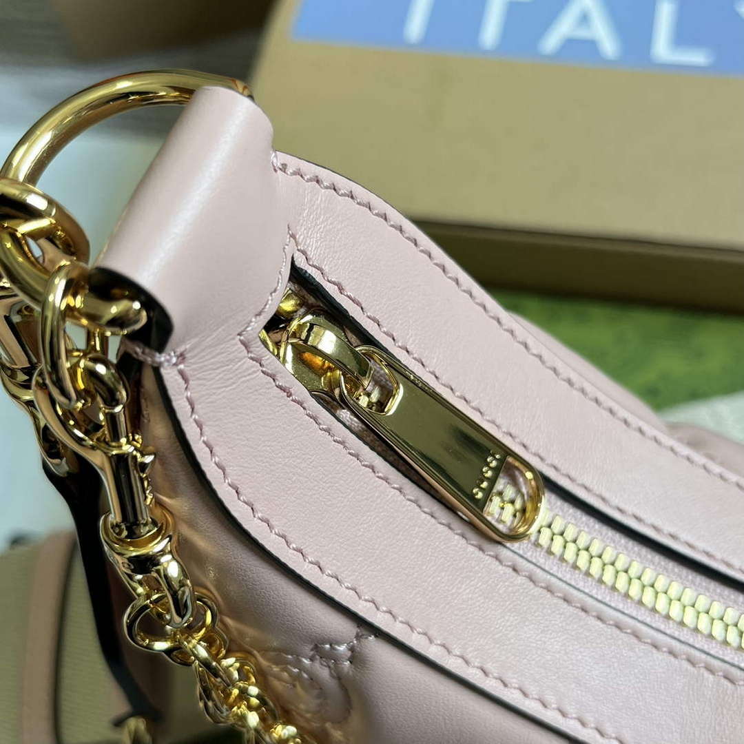 Gucci 739709 GG Matelass¨¦ Small Shoulder Bag Pink