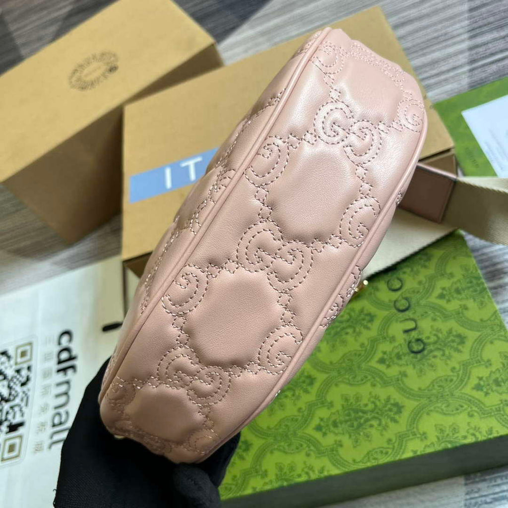 Gucci 739709 GG Matelass¨¦ Small Shoulder Bag Pink