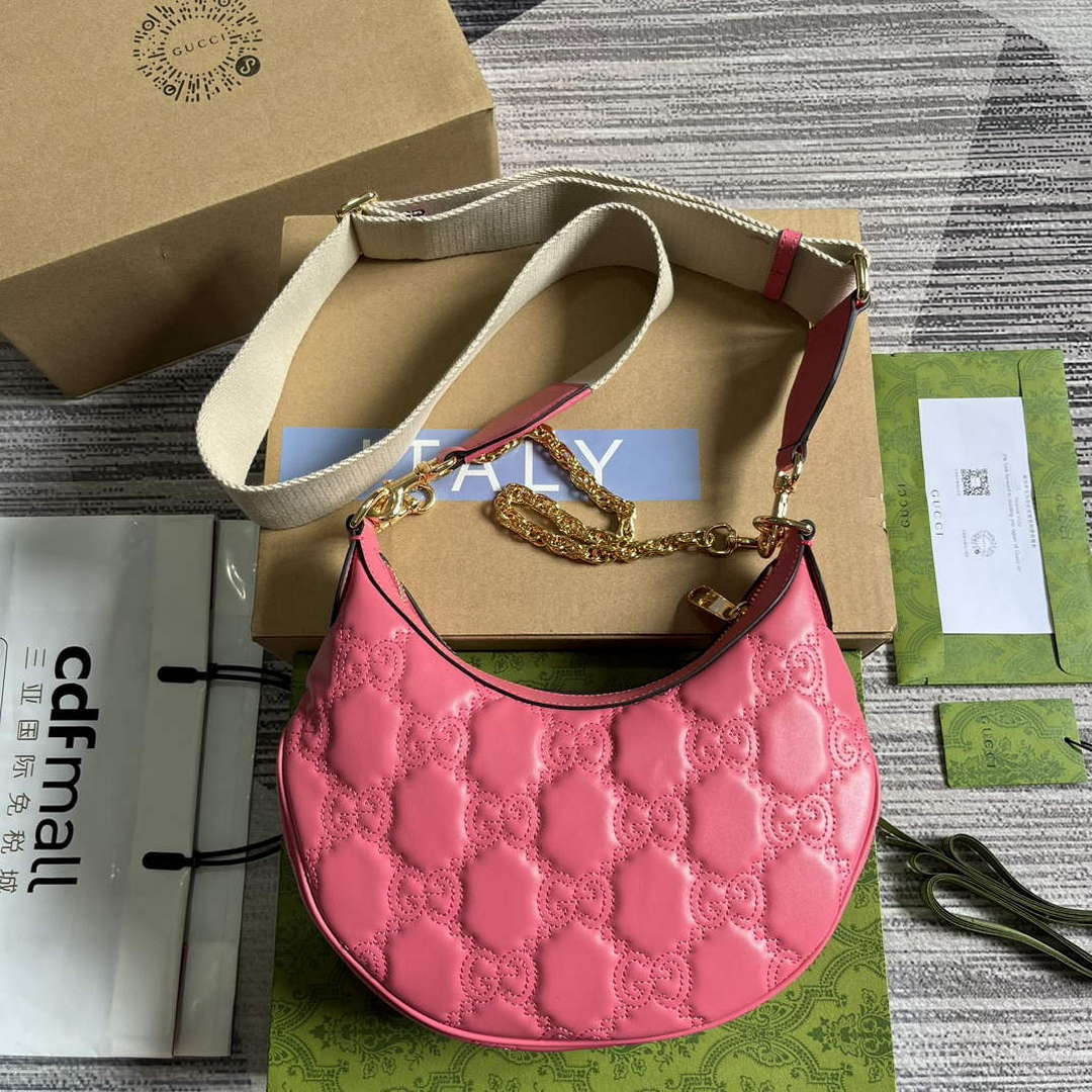 Gucci 739709 GG Matelass¨¦ Small Shoulder Bag Rose pink