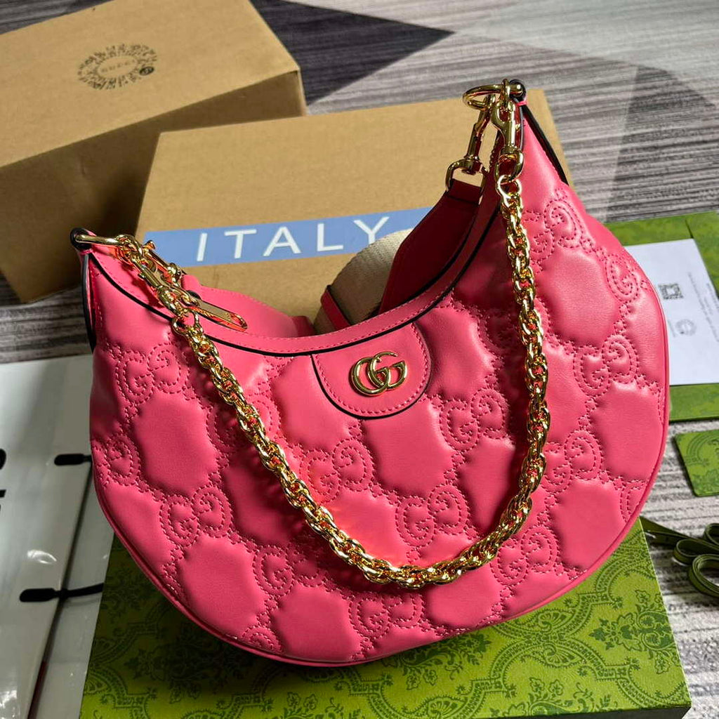 Gucci 739709 GG Matelass¨¦ Small Shoulder Bag Rose pink