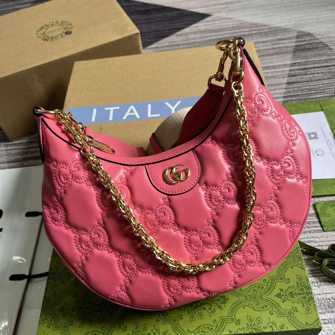 Gucci 739709 GG Matelass¨¦ Small Shoulder Bag Rose pink