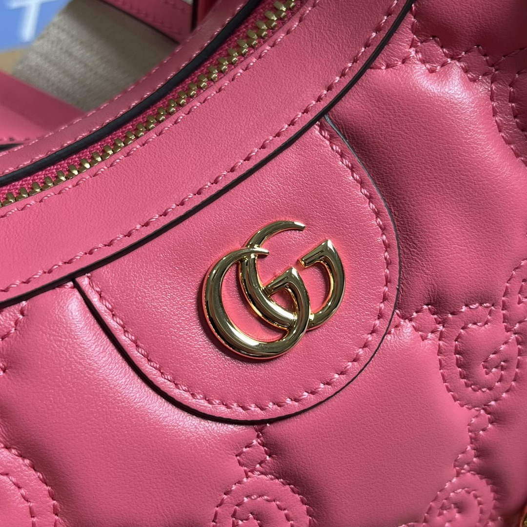 Gucci 739709 GG Matelass¨¦ Small Shoulder Bag Rose pink