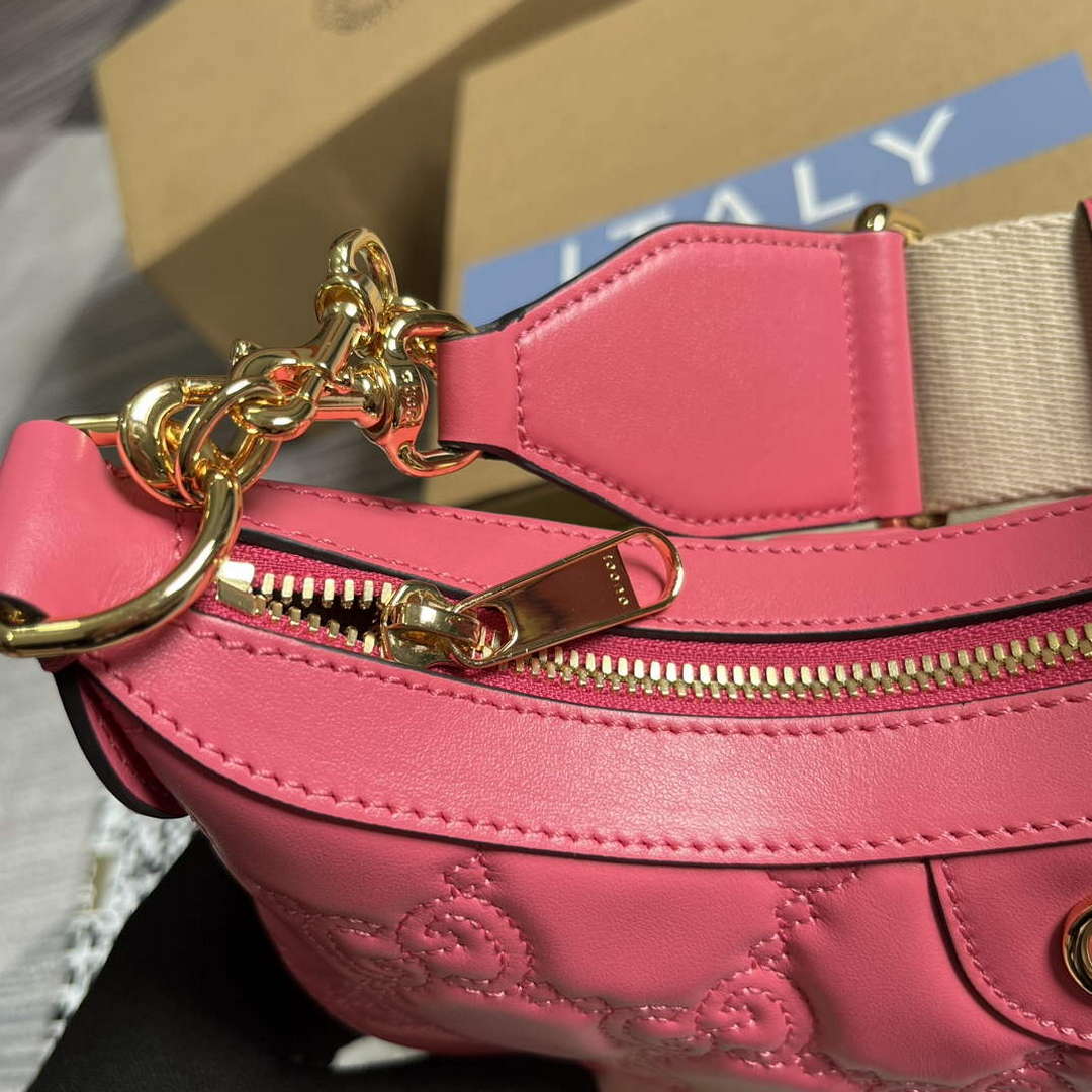Gucci 739709 GG Matelass¨¦ Small Shoulder Bag Rose pink