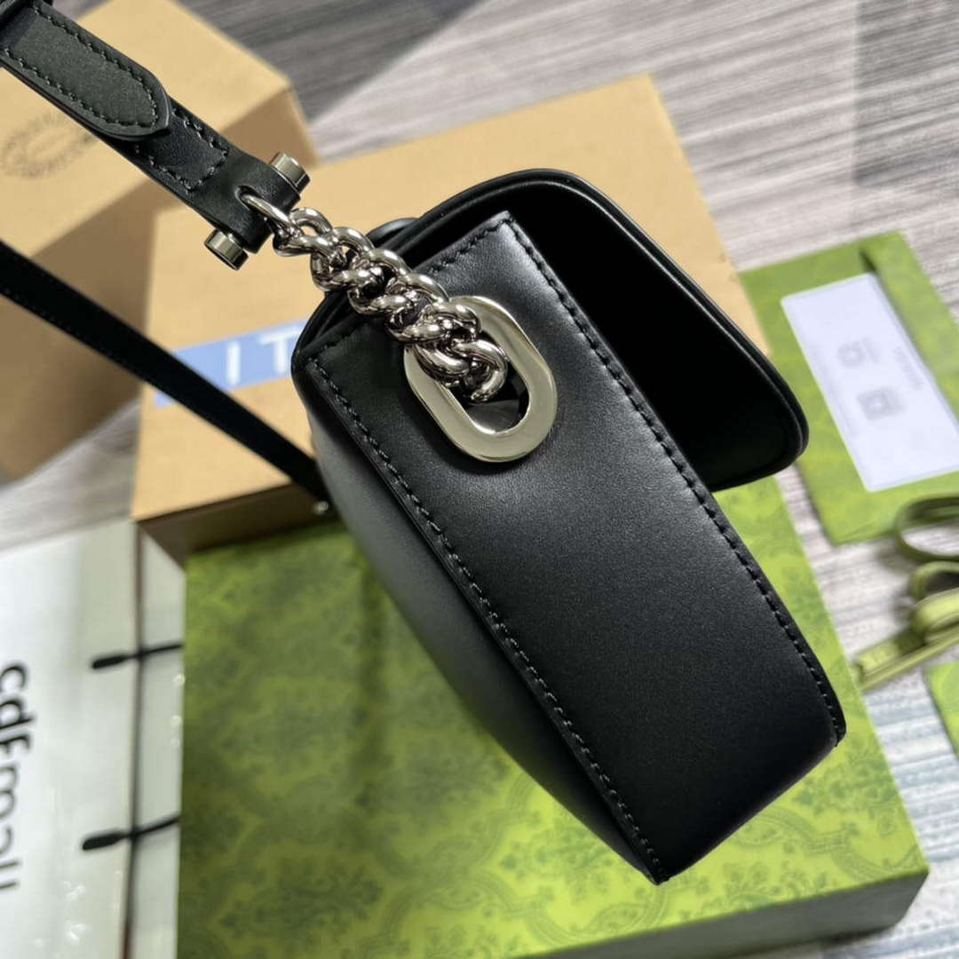 Gucci 739721 Petite GG Small Shoulder Bag Black - Default Title - View 3
