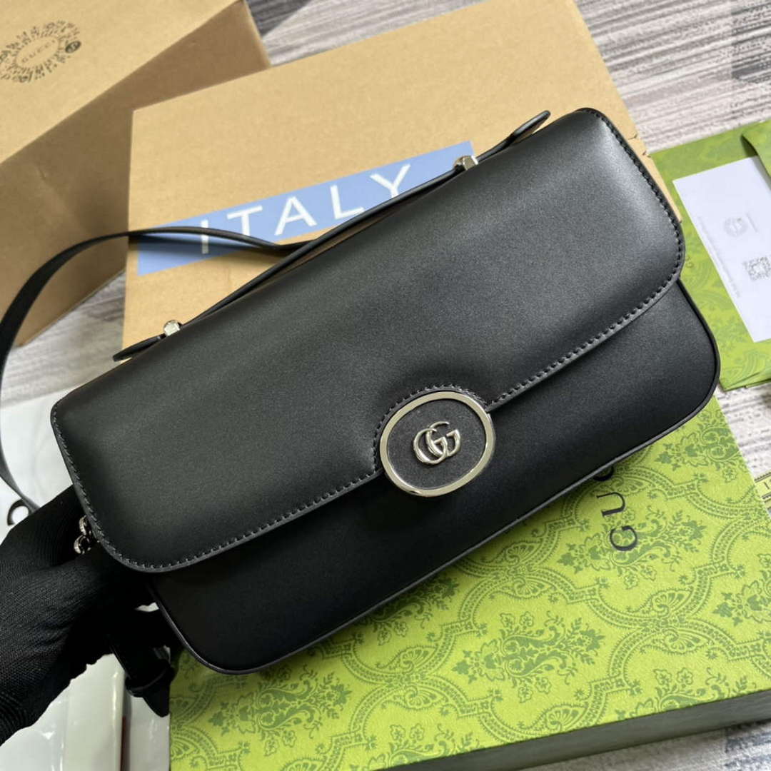 Gucci 739721 Petite GG Small Shoulder Bag Black