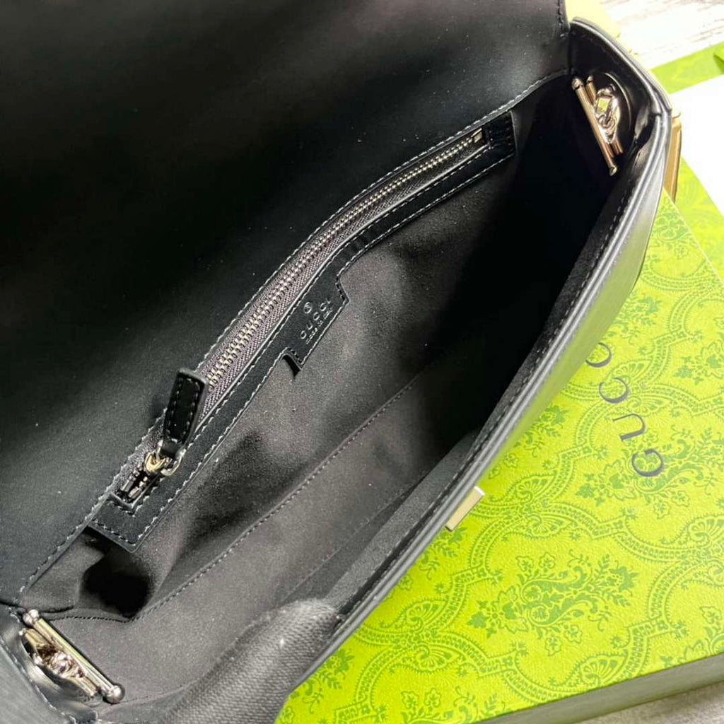 Gucci 739721 Petite GG Small Shoulder Bag Black