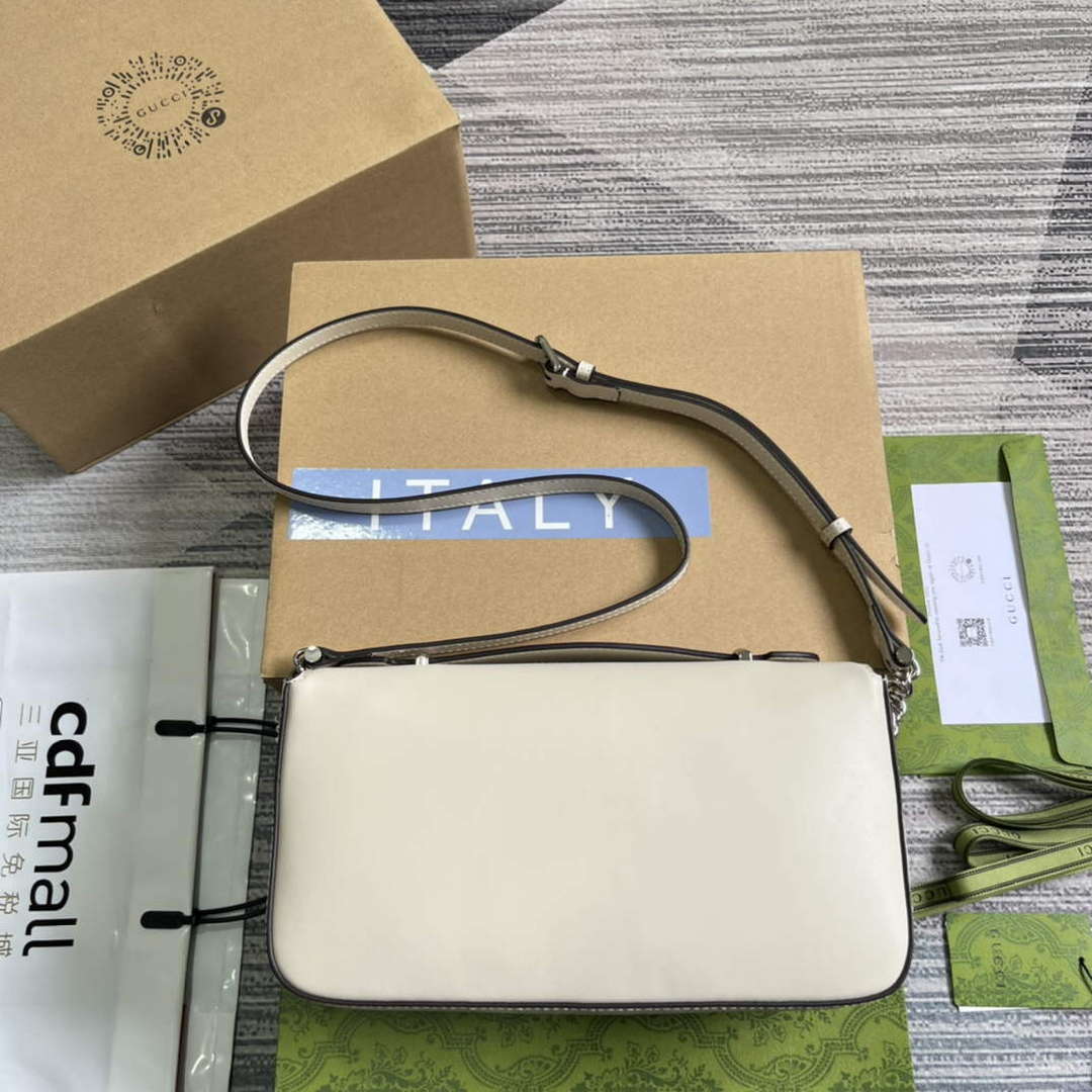 Gucci 739721 Petite GG Small Shoulder Bag White - Default Title - View 2