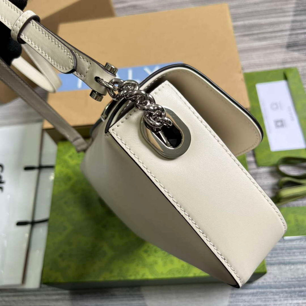 Gucci 739721 Petite GG Small Shoulder Bag White
