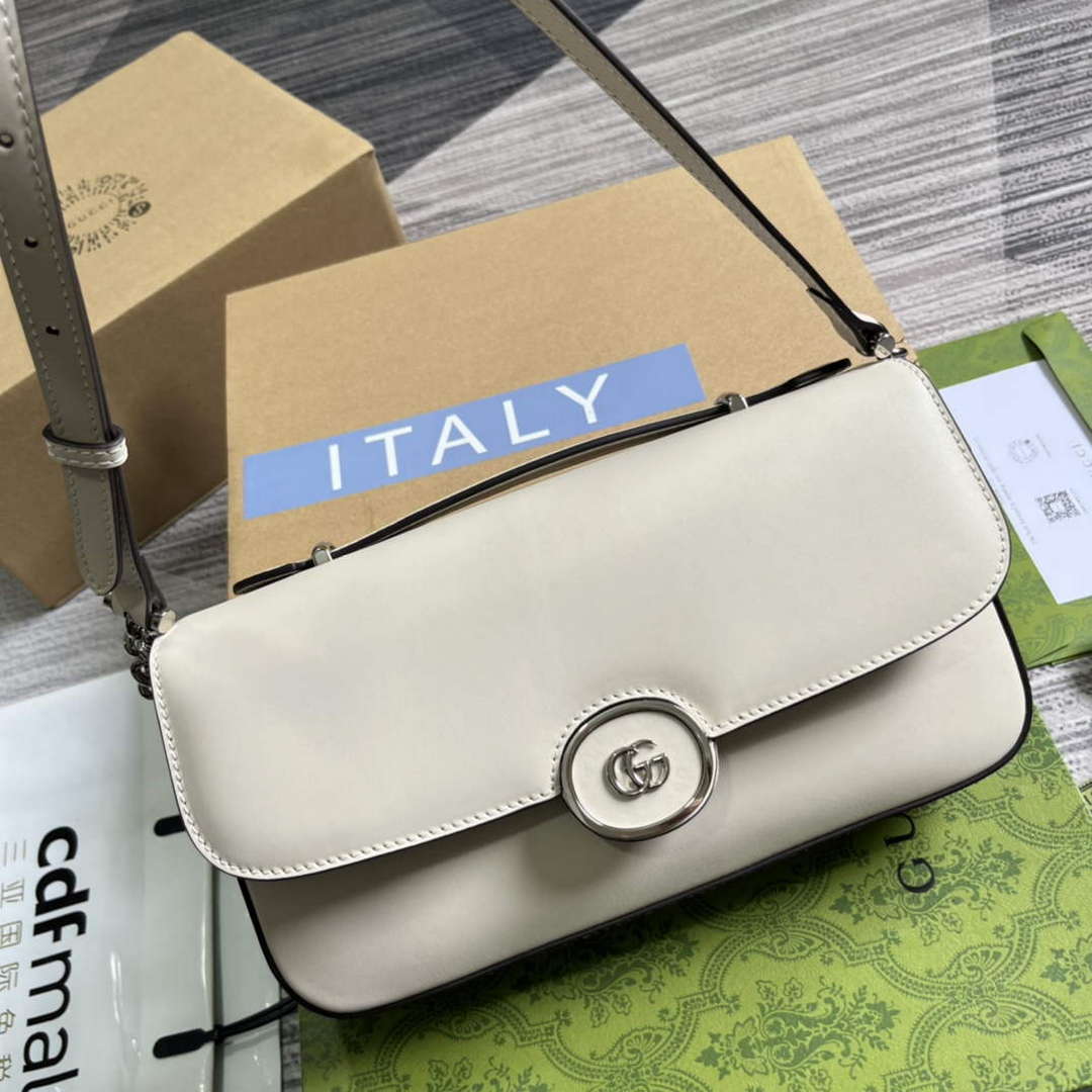 Gucci 739721 Petite GG Small Shoulder Bag White