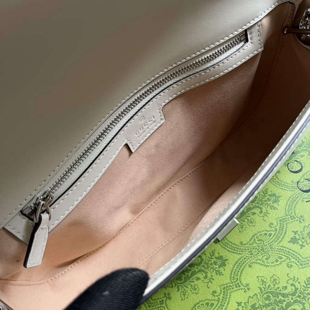 Gucci 739721 Petite GG Small Shoulder Bag White - Default Title - View 8
